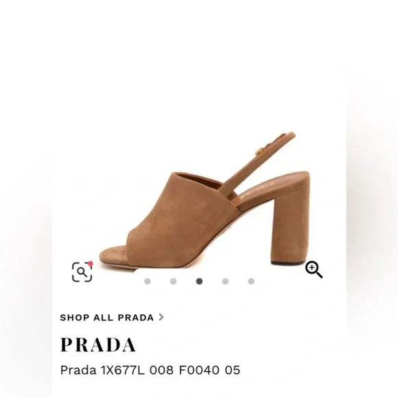 Prada Shield Suede Calzature Donna Camoscio Slingback Heels - Picture 4 of 9